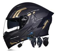 Bluetooth Integrated Flip Up Front Motorbike Helmets ECE DOT Approved Anti-fog Dual Visors Crash Racing Motorcycle Modular Helmet Noise Reduction Ventilation Men Women 55~62cm