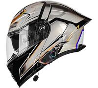 Bluetooth Intercom Modular Motorcycle Helmet ECER 22.06 Approved Flip Up Front Motorbike Helmets Dual Pinlock Anti-fog Visors Full Face Helmet Lightweight for Men Women M~XXL
