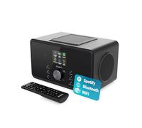 Bluetooth Internet Radio with DAB+ | 100 Watt 2.1 Speakers with In-Built Subwoofer | FM Radio, Spotify Connect, Podcasts | AUX & USB | Dual Alarm, 90+ Presets & Remote Control | MAJORITY Bard (Black)