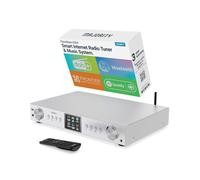 Bluetooth Internet Radio with DAB+ | Digital Tuner for Hifi Stack | FM, Spotify Connect, Podcasts | 90+ Presets, Colour LED Display | USB, AUX, RCA | Remote Control | MAJORITY Fitzwilliam 2024 Silver