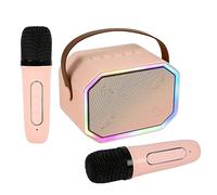 Bluetooth Karaoke Machine, Bluetooth Speaker, Microphone, Karaoke Toy, Home Karaoke, Dazzling Colors, LED Mood Lighting, Portable Outdoor Microphone, All-in-One Sound (C,