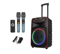 Bluetooth Karaoke Machine, Portable Pull-up Speakers with Subwoofer,Wireless Outdoor/Indoor Party Speakers,infrared Remote Control,five Color LED Lights,for Home, Travel, Camping (12 inch)