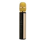 Bluetooth Karaoke Mic, Eliminate Original Sound Rechargeable Handheld Music Microphone Recording for Home for Phone (Gold)
