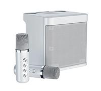 Bluetooth Karaoke Speaker, Portable Karaoke Machine with 2 UHF Microphones, Supports TF/USB/AUX-in and 7 Sound Effects Optional, 3000mAh Rechargeable Battery, For Outdoor/Indoor, Party