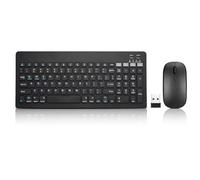 Bluetooth Keyboard and Mouse Combo Rechargeable Portable Wireless Keyboard Mouse Set for Apple iPad iPhone iOS 13 and Above Samsung Tablet Phone Smartphone Android Windows (Black)