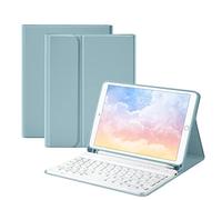 Bluetooth Keyboard Case for iPad Mini4 /5 7.9inch,Wireless Detachable iPad Keyboard Case with Pencil Holder(Blue)