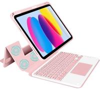 Bluetooth Keyboard Case with Touchpad - Keyboard Case for iPad Air 5th/4th11 inch 2025 2024 M3 M2,Portable Easy to Carry Slim Smart Case with Detachable and Pencil Holde (Pink, Pad pro iPad air 10.9)