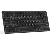 Bluetooth Keyboard German Wireless Keyboard Ultra Thin Compatible with iOS/Android/Windows System Rechargeable Keyboard for iPad/iPhone//Laptop/Smartphone/Tablet/Computer/PC QWERTZ Layout