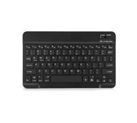 Bluetooth Keyboard - Ultra-Slim Rechargeable Wireless Keyboard with 7-Color Backlit, Quiet UK Layout Portable Keyboard Compatible with iPad for iOS Android Windows Tablets Phones Laptops Black