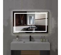 Bluetooth LED Bathroom Vanity Mirror Touch Control 3 Color Dimming Wall Mounted 70x90CM Lighted Makeup Mirror with Speaker & Call Function