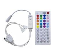 Bluetooth LED Controller, IR Remote Control Dual Output 4-PIN RGB Colorful LED Controller, Music Sync 44 Keys with Smartphone APP Control for DC 5-24V 5050 2835 3528 RGB Colorful RGBW LED Strip Light