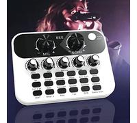 Bluetooth Live Sound Card, Mini Audio Interface Podcast Mixer, 16 Special Effects Sounds, Clear Sound Quality, Suitable for Online Classrooms, Sound/instrument Recording