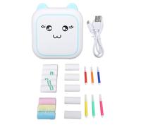 Bluetooth Mini Pocket Printer Portable Thermal Printer Quick Printing High Resolution Inkless Printing for Students Office Workers ABS Material 85x93x42mm Includes 5 Printing (Blue)