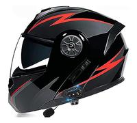 Bluetooth Modular Helmet Motorcycle Helmet Flip Up Motorbike Helmet DOT/ECE Approved Full Face Integrated with Dual Visor Motorcycle Helmet for Men Women E,XL/61-62CM