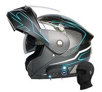 Bluetooth Modular Helmet Motorcycle Modular DOT/ECE Approved Full Face Integrated Flip up Dual Visor Anti Fog Sun Shield Built-In Dual-Speaker Bluetooth Headset for Men Women