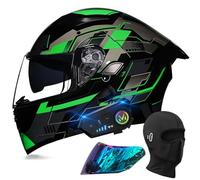 Bluetooth Modular Motorbike Helmet, DOT/ECE Approved Full Face Flip Up Double Visor Motorcycle Helmet, with Dual Speaker and Microphone, for Adults Men Women M~XXL