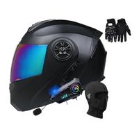 Bluetooth Modular Motorbike Helmet, DOT/ECE Motorcycle Helmet, with Double Visor Built-in Speaker Headset Microphone(C9,S(55~56cm))