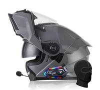Bluetooth Modular Motorbike Helmet, ECE Approved Flip Up Dual Visor Helmets | Flip Up Motorcycle Helmet with Bluetooth Module, Dual Visor and Removable Comfortable Liner