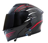 Bluetooth Modular Motorbike Helmet ECEDOT Approved Flip-Up Motorcycle Helmets with Double Visor and Dual Speakers Adults Unisex Lightweight Flip Up Front Full Face Helmets N,XL:61-62CM