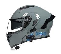 Bluetooth Modular Motorbike Helmet Full Face Flip Up Motorcycle Helmet, DOT/ECE Approved, with Double Visor Built-in Speaker Headset Microphone, for Automatic Answering M~XXL