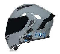 Bluetooth Modular Motorbike Helmet Full Face Flip Up Motorcycle Helmet, DOT/ECE Approved, with Double Visor Built-in Speaker Headset Microphone, for Automatic Answering M~XXL
