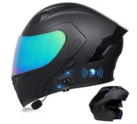 Bluetooth Modular Motorbike Helmet Full Face Flip Up Motorcycle Helmet, DOT/ECE Approved, with Double Visor Built-in Speaker Headset Microphone, for Automatic Answering M~XXL