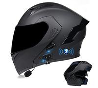 Bluetooth Modular Motorbike Helmet Full Face Flip Up Motorcycle Helmet, DOT/ECE Approved, with Double Visor Built-in Speaker Headset Microphone, for Automatic Answering M~XXL