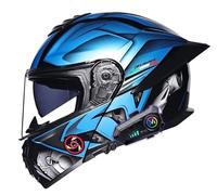 Bluetooth Modular Motorbike Helmet Full Face Flip Up Motorcycle Helmet DOTECE Approved With Double Visor Built-in Speaker Headset Microphone,For Automatic Answering K,2XL=63~64cm