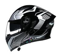 Bluetooth Modular Motorbike Helmet Full Face Flip Up Motorcycle Helmet Double Visor DOTECE Approved with Dual Speaker and Microphone for Adults Men Women 5,XL=61~62cm