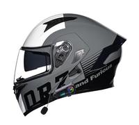 Bluetooth Modular Motorbike Helmet Full Face Flip Up Motorcycle Helmet Double Visor DOTECE Approved with Dual Speaker and Microphone for Adults Men Women 12,XL=61~62cm