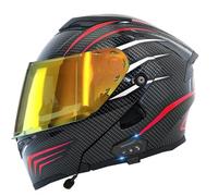 Bluetooth Modular Motorbike Helmets Flip-Up Full Face Motorcycle Helmet with Double Visor ECEDOT Approved Flip Up Front Motocross Helmets for Adult Unisex Crash Helmet G,XL:61-62CM