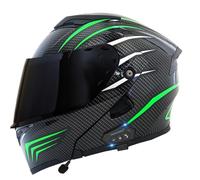 Bluetooth Modular Motorbike Helmets Flip-Up Full Face Motorcycle Helmet with Double Visor ECEDOT Approved Flip Up Front Motocross Helmets for Adult Unisex Crash Helmet I,XL:61-62CM
