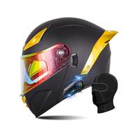 Bluetooth Modular Motorcycle ECE Approved, Dual Visor Double Flip-Up Full Face Helmet Built-in Dual Speaker with Waterproof Bluetooth, for Adult Men Women (21.6-24.4in)