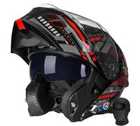 Bluetooth Modular Motorcycle Helmet - DOT Approved, Flip Up Full Face Helmets with Dual Anti-Fog Visors, Removable Liner for Adults Men Women Casco para Moto con Bluetooth"