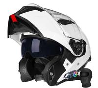 Bluetooth Modular Motorcycle Helmet - DOT Approved, Flip Up Full Face Helmets with Dual Anti-Fog Visors, Removable Liner for Adults Men Women Casco para Moto con Bluetooth"