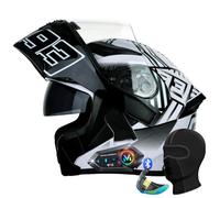 Bluetooth Modular Motorcycle Helmet, ECE Approved Casco Para Moto, Dual Anti-Fog Visor Mens Motorcycle Helmets, Quick-Release Lens, for Adults Men Women, Cruiser Scooter Touring
