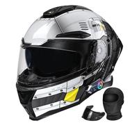 Bluetooth Modular Motorcycle Helmet ECE/DOT Approved Flip Up Full Face Helmet with Dual Visors Built-in Speakers Mic for Adults Men Women(B,XXXL62~63CM)