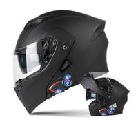Bluetooth Modular Motorcycle Helmet, Full Face Flip Up Motorbike Helmet ECE Approved, Bluetooth Intercom Support 2 Riders, Integrated Helmet With Double Visor for Adults Men Women
