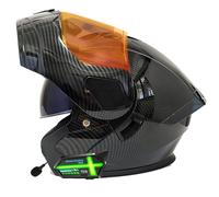 Bluetooth Modular Motorcycle Helmets ECEDOT Approved Flip-Up Full Face Motorbike Helmet with Double Visor Flip Up Front Motocross Helmets Built-In Dual Speaker Microphone D,XL:61-62CM