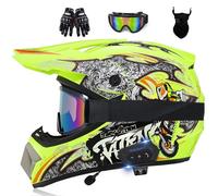 Bluetooth Motocross Helmet With Speakers Microphone, Off Road Full Face Motorcycle Helmet With Visor Ventilation System, Lightweight Dirt Bike Helmet For Men Women,B-s (55_56)