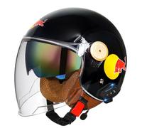 Bluetooth Motorbike Open Face Helmets Retro Style Vintage Motorcycle Jet Half Helmet with Double Visor ECEDOT Approved for Men Women Road Legal Retro 3/4 Crash Helmets S,L:59-60CM