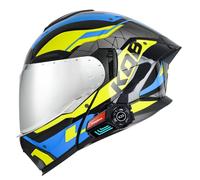 Bluetooth Motorcycle Full Face Helmet,Flip-Up Double Visor Motorbike Helmets,DOT/ECE Approved,Built-in Dual Speaker Microphone,Crash Modular Helmet For Adults Men And Women(Z5,L=59-60cm)