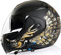 Bluetooth Motorcycle Full Face Helmet Motorbike Moto Helmets for Adults Men Women Racing Street Moped DOT/ECE Approved Rapid Street Helmet Four Seasons New Street Motorcycle Helmet 3,XL