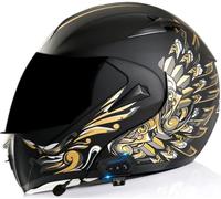 Bluetooth Motorcycle Full Face Helmet Motorbike Moto Helmets for Adults Men Women Racing Street Moped DOT/ECE Approved Rapid Street Helmet Four Seasons New Street Motorcycle Helmet 4,XL