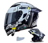 Bluetooth Motorcycle Helmet, Crash Sports Racing Touring ECE Approved Womens Motorbike Helmet, Unisex Adult Cool Rider Equipment