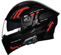 Bluetooth Motorcycle Helmet Full Face Rapid Street Helmet Modular Helmet Unisex Adult Cool Rider Equipment Four Seasons New Street Touring Motorcycle Helmet 4,XL=61-62cm