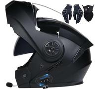 Bluetooth Motorcycle Helmet Modular Flip Up DOT Approved, Dual Visor Full Face Helmet, High Impact ABS Shell, Ventilation System, Removable Washable Liner for Men Women(C2,M(57~58CM))