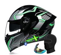 Bluetooth Motorcycle Helmet Modular Full Face Flip Up - DOT/ECE Approved, Dual Visor, Built-in Speaker & Mic, Lightweight & Ventilated for Men/Women(P,M 55~56CM)