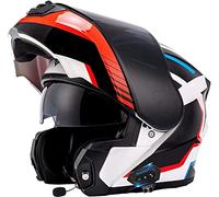 Bluetooth Motorcycle Helmets Male Visor Full Face Helmet Double Lens Flip Up Anti-Fog Helmet Full Face Motorcycle Helmet with Removable Visor DOT Certified E,4XL=66-67CM