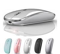 Bluetooth Mouse Wireless Bluetooth Mouse for iPad pro iPad Air Mac MacBook Pro MacBook Air Laptop Chromebook Windows HP DELL (Silver)